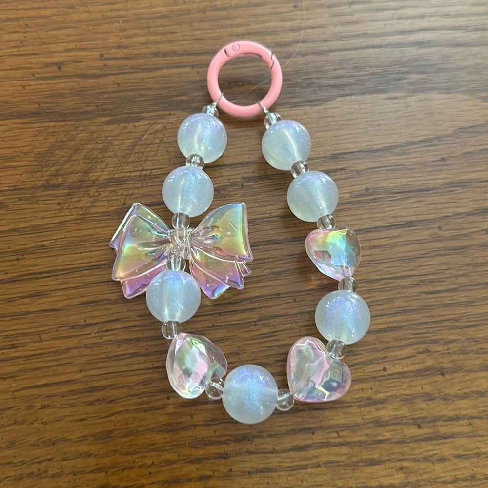 Beaded charm keychain